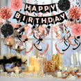 thumbnail image 4 of Decoración de fiesta FECEDY, oro rosa y negro, feliz cumpleaños, 4 of 6