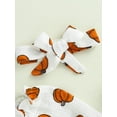 thumbnail image 6 of Wassery Infant Baby Girls Halloween Clothes 3M 6M 12M 18M Newborn Girl Fall Jumpsuit Long Sleeve Round Neck Pumpkin Print Romper + Bow Headband 0-18 Months, 6 of 9