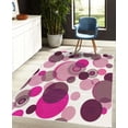thumbnail image 4 of Earth Tones Decorative Rug, Abstract Pastel Pattern with Overlapping Chaotic Spots and Ring Shapes, Quality Carpet for Bedroom Dorm and Living Room, 6 Sizes, Fuchsia, by Ambesonne, 4 of 4