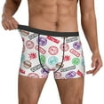 thumbnail image 3 of Men's Boxer Briefs, hilarious Postmark Pattern Soft Comfy Mens Underwear Boxer Briefs Breathable With Widen Waist, 3 of 7