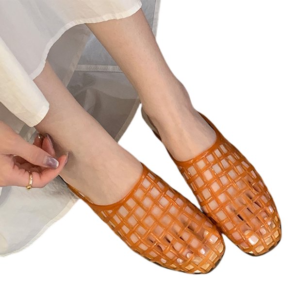 Mujeres Jelly Flats Se Desliza en Toboganes Malla para La Playa Verano Al Aire Libre (39) Naranja