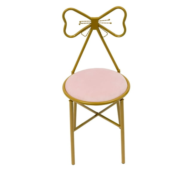 Modern Dressing Table Makeup Chair Butterfly Backrest Chair Vanity Stool Soft Cushion Pink