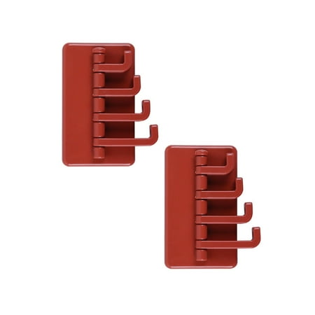 

Oleegame 2PC Fabric Clips Sticky Hook Household Strong Punch-free Hook Creative Multifunctional Hook Rack Wall Sticker Hook Red