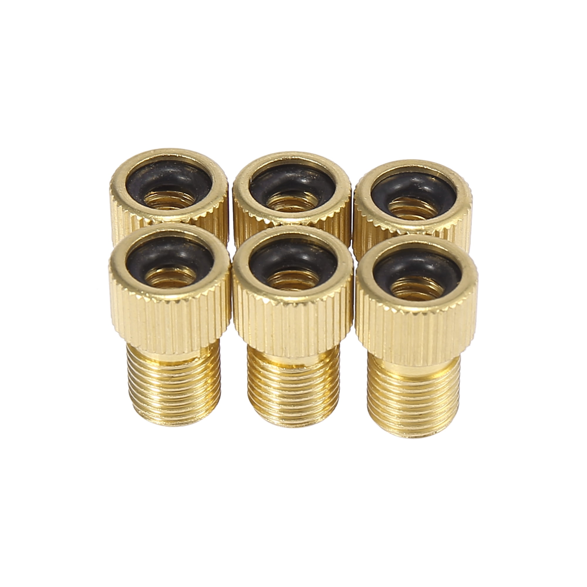 6pcs Aluminum Alloy Bike Bicycle Pump Adapter for Bike Tire Inflator Air Pump Compressor Gold Tone