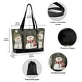thumbnail image 2 of FORMRS Laptop Tote Bag for Women with 15.6" Computer Compartments Handbag, Gray Cute Snowmen, 2 of 7