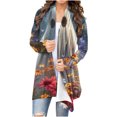 thumbnail image 2 of LOVZFMLL Cardigan pour Femmes à Manches Longues Mode Décontractée Blouse Manteau Imprimé d'Halloween, 2 of 7