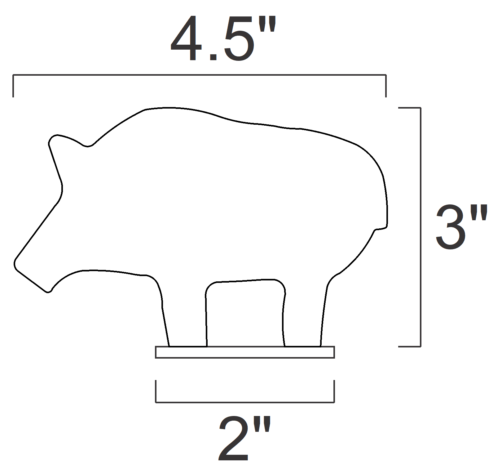 Magnum Target 1/5sc. NRA/IHMSA Metallic Silhouette Targets - 4pc. Small Bore Rifle Knock-overs - Unpainted - 4NP