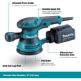 thumbnail image 3 of Lijadora de órbitas aleatorias Makita BO5041K 5 3,0 A 4000-12000 OPM, 3 of 8