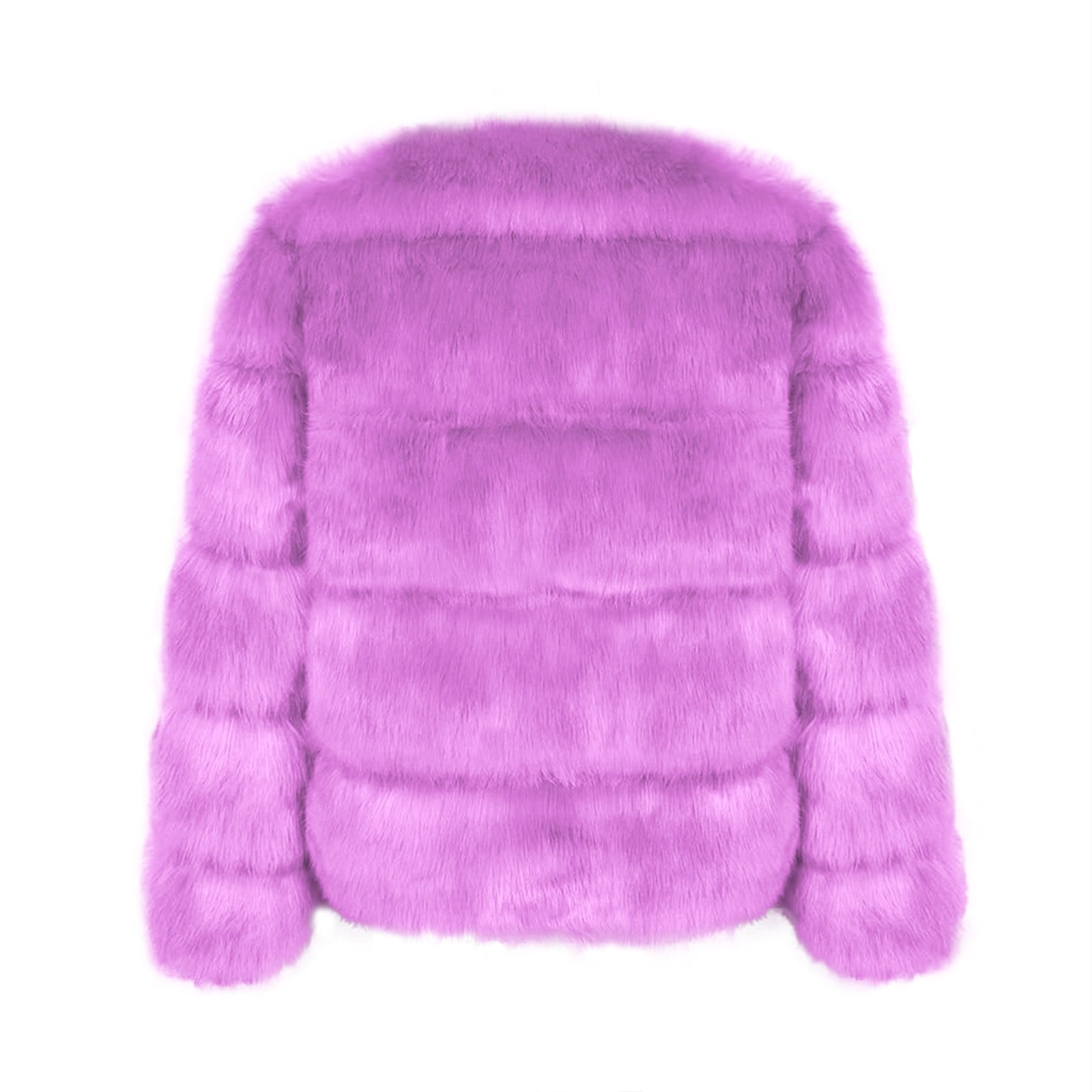 Fake Fur Coat, Yigetop Womens Winter Outerwear Faux Fur Long Sleeve Crop Jacket Shaggy Coat Open Front Cardigans Fur Coats for Women Purple XL
