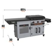 Blackstone Bronco Outdoor Combo Griddle, 28 Inch XL 3-Burner Flat Top Grill with Vertical Smoker and Prep Cart