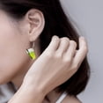 thumbnail image 4 of KDSJSXW Pearl Earrings for Women Personal Fruit Tea Lemon Tea Crystal Tassel Earrings Silver Zircon Elegant Wedding Women Accessories Jewelry Gift for Her Earrings for Women (Green,One Size), 4 of 5