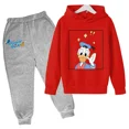 thumbnail image 3 of Conjunto de sudadera y pantalones de manga larga para niñas y niños de Disney Mickey Mouse, traje informal de dibujos animados del Pato Donald, primavera de 4 a 14 años, 3 of 5