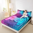 thumbnail image 4 of Manfei Teens Video Game Twin Sheet Sets,Console Game Lover Twin Fitted Sheet,Gradient Pink Blue Flat Sheet For Kids,Microfiber Bedroom Decor,3 Pieces, 4 of 7