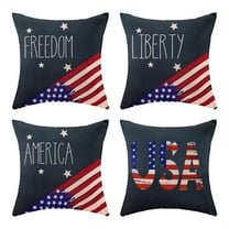 4th of July Decorative Pillowcases Independence Day Pillowcases Set of 4 American Flag Patriotic Pillowcases Decorative, 18x18