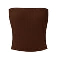 thumbnail image 4 of Xugsiok Hauts Tube Bandeau d'Été pour Femmes Sans Bretelles à Œillets Col Rond Camisole Tunique Décontractée de Vacances Blouse Active pour l'Entraînement, 4 of 5