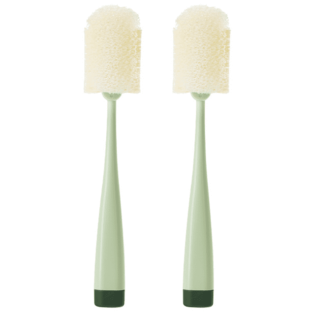 El cepillo suave para botellas, 2 unidades, es suave y fácil de limpiar, puede eliminar eficazmente los residuos de manchas en el fondo de la taza.