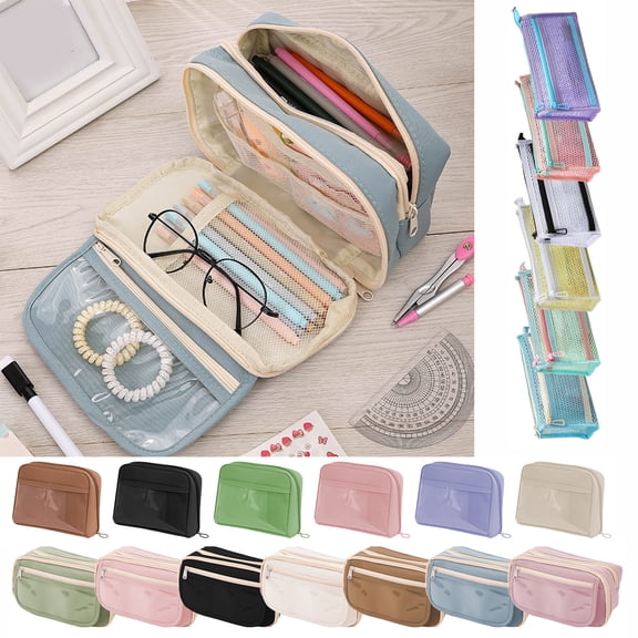FEOLGEHLY Pencil Case, Pencil Boxes, Big Pencil Bag Pouch Pen Case, Large Capacity Pencil Case Organizer, Pencil Pouch Stationery Storage Makeup Bag Office Supplies (Pencil Case_C003)