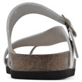 thumbnail image 4 of White Mountain Womens Carly Textured Leather Slide Sandals, 4 of 5