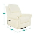 thumbnail image 3 of Naomi Home Tatiana Air Leather Power Lift Recliner with Studded & Tufted, Cream, 3 of 10