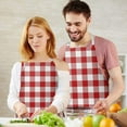 thumbnail image 3 of Red and White Plaid Pattern Apron-Garden Aprons for Women with Pockets-Cotton Linen Waterproof Kitchen Cooking Gardening Aprons Adjustable for Kitchen,Cooking,BBQ and Salon 33x27 Inch, 3 of 7