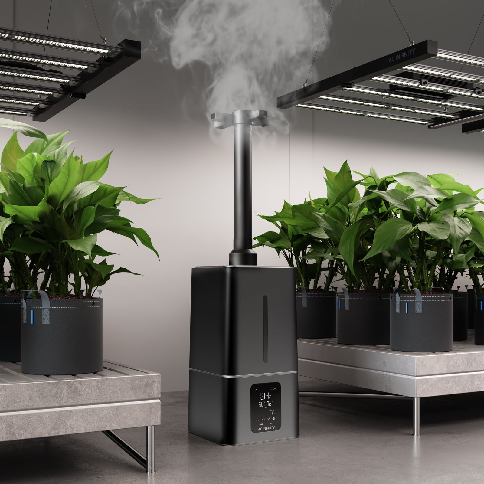 AC Infinity CLOUDFORGE T7, Plant Humidifier 15L with VPD and Humidity Controller, Detachable Piping, Indoor Room Humidifier with Redesigned No-Leak Seal for Grow Tents, Grow Rooms & Greenhouses