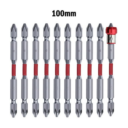

10PCS 65mm 100mm Double Head PH2 Cross Screwdriver Bits with Magnetic Ring