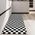 thumbnail image 4 of Black White Checkered Pattern Kitchen Rug Mat,Kitchen Runner Rugs Non Skid Washable,Decorative Kitchen Floor Mats for Kitchen,Sink,Laundry,17"X47", 4 of 5
