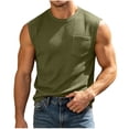 thumbnail image 5 of Horkkom Sleeveless Shirts for Men Summer Crew Neck Solid Color Tank Tops Workout Pullover Casual Shirts, S-3XL, 5 of 9