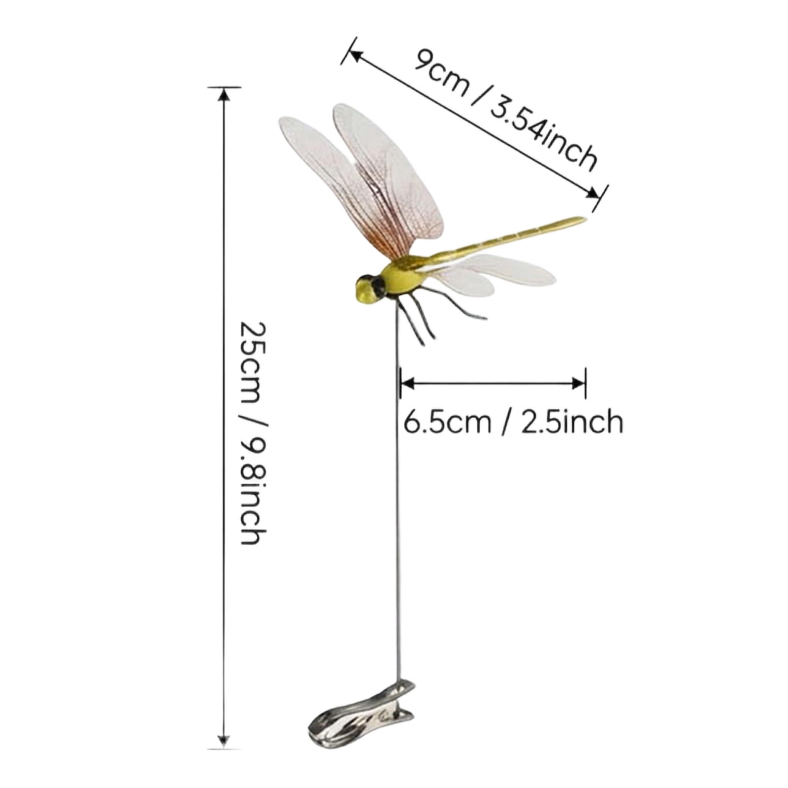 8PCS Dragonfly Clip Bug Repellent 9.8in Plastic Dragonfly Clips Outdoor Garden Stakes Patio Lawn Yard Flying Insect Decor Set