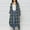 Light Blue, variant on Dolkfu Jackets for Women Mid-Length Cotton Linen Blue Trench Coat Button Down Plaid Long Jacket Women's Winter Coats L