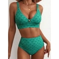 thumbnail image 6 of SHEWIN Womens Swimsuits Sets Bikinis Sets 2 Piece Tummy Control Bathing Suits High Waisted Swimwear Floral Swimming Suits Push Up Beach Vacation Outfits Green Floral L, 6 of 10