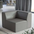 thumbnail image 2 of Sofa Corner Chair, Faux Vegan Leather, Grey Gray, Modern Contemporary Urban Design, Living Lounge Room Hotel Lobby Hospitality, 2 of 8