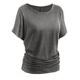 thumbnail image 4 of Birdeem Blouses pour Femmes Mode Décontractée Femmes Grande Taille Blouse à Manches Courtes Unie Col Rond T-Shirts Amples Hauts, 4 of 12