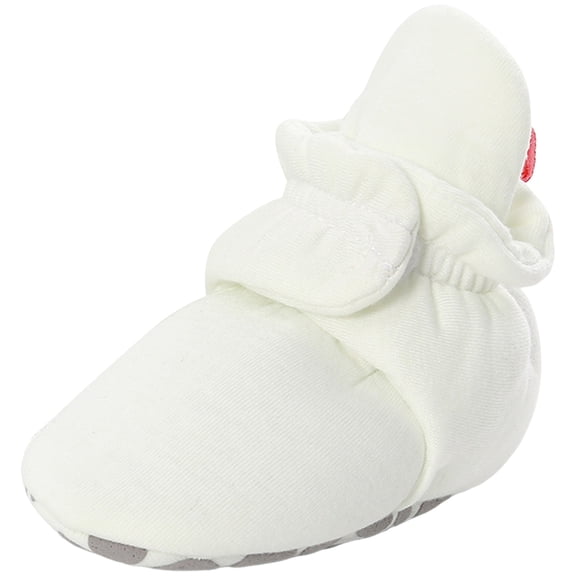 Quealent Baby Booties Fleece Unisex Cozy Soft Warm Non-Slip Shoes First Walkers Newborn to 18 Months Winter Autumn White for Size Infant 3.5