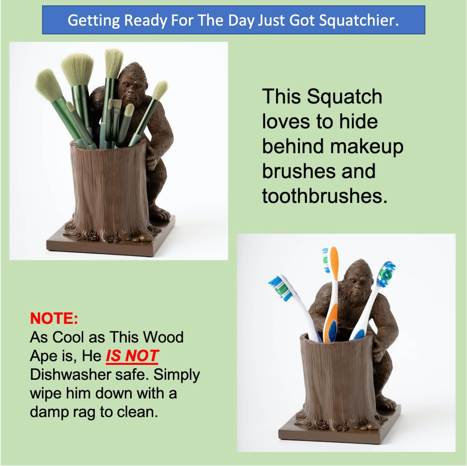 Jodges Trunk Bigfoot Pen and Pencil Holder – Sasquatch Desk Accessories and Office Decor – Bigfoot Gifts for Men and Women – Fun Cryptid Gifts for White Elephant Party