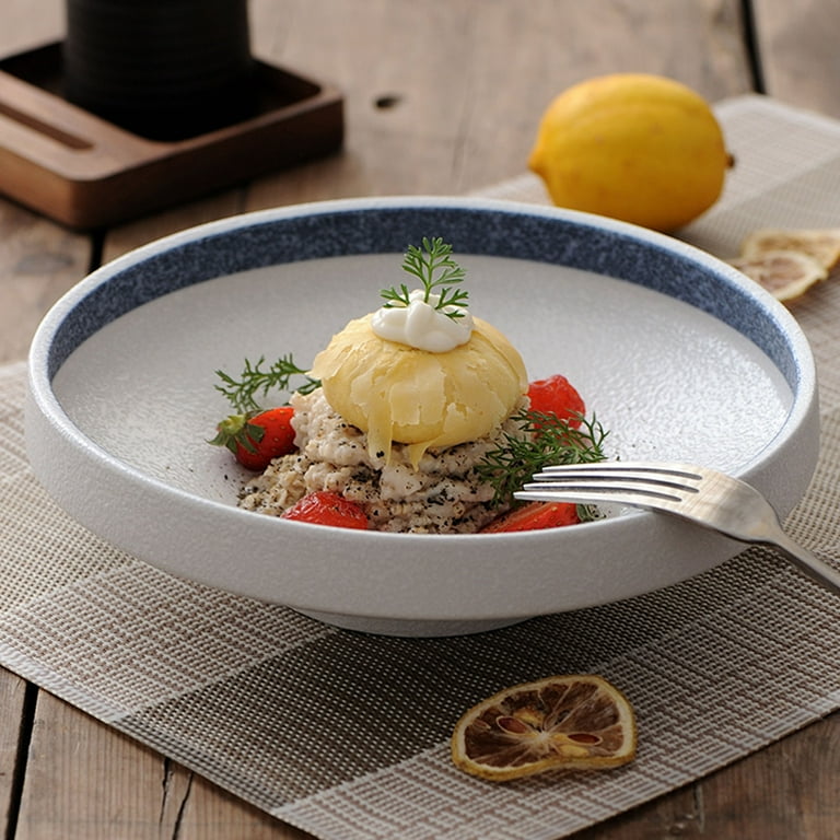 Qeeadeea Large Ceramic Ramen Bowl With Handle, Deep Onion Soup