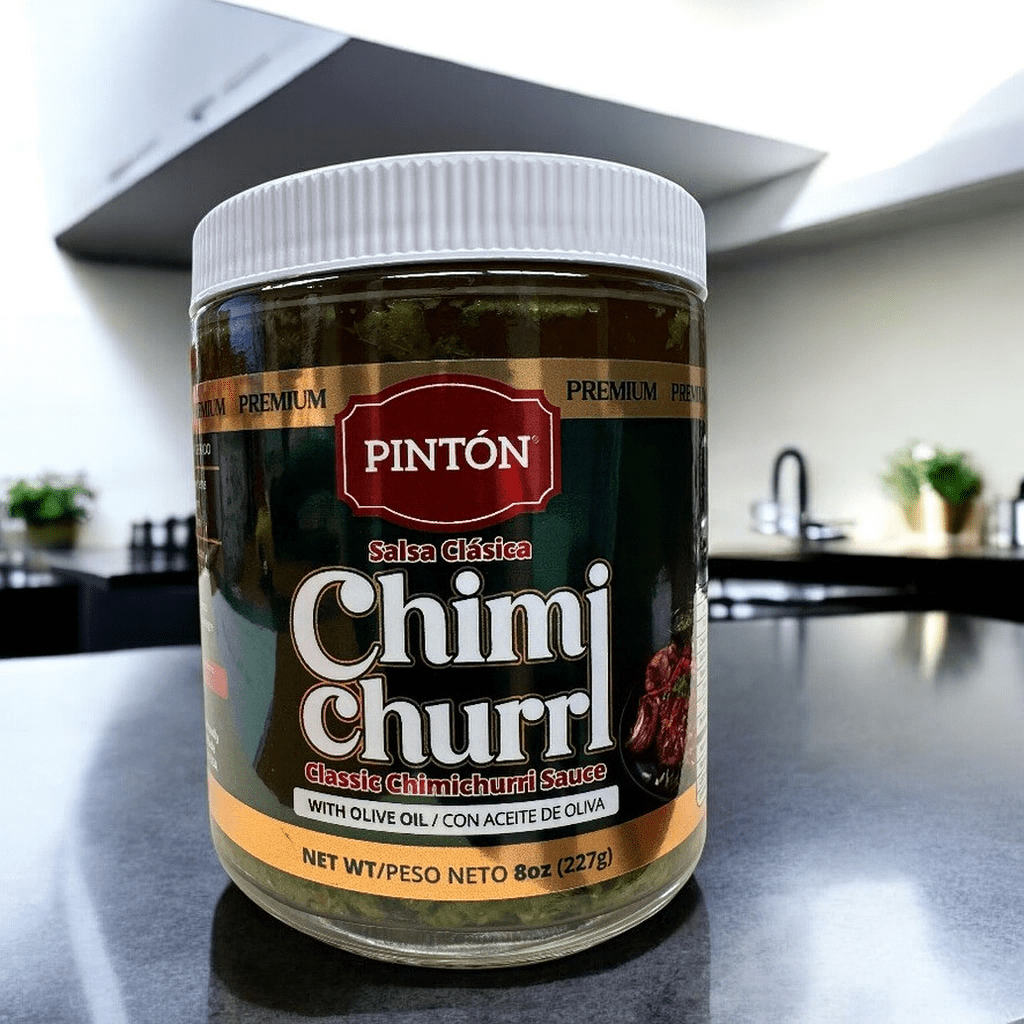 Chimichurri Sauce, 8 oz Jar – Pinton Gourmet Marinade with Parsley, Garlic & Olive Oil.