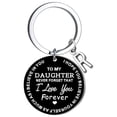 thumbnail image 1 of Llaveros para mujer, llavero de billetera, llavero de auto, lindo llavero DIY para mi hija, llavero de acero inoxidable negro con apellido de 26 letras, 2,5 cm, decoraciones de moda, 1 of 3