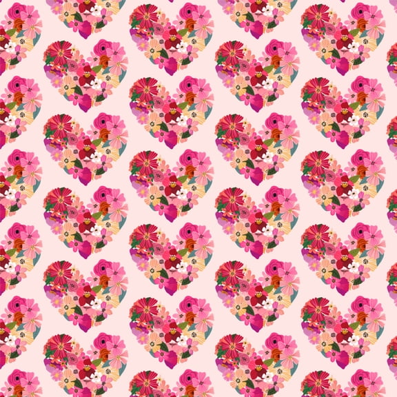 Love Flower Hearts Premium Roll Gift Wrap Wrapping Paper