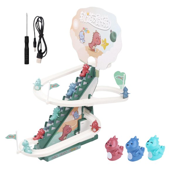 Pista eléctrica Tobogán Playset Juguetes educativos Actividades de aprendizaje Novedad Material didáctico Juguete para subir escaleras para fiestas de , VERDE Sunnimix Juego de subir escaleras
