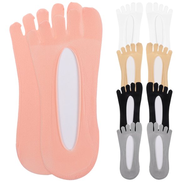 5 pares de calcetines separadores de dedos, calcetines de tacón alto, calcetines invisibles para dedos, calcetines transpirables para mujer