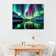 thumbnail image 2 of Acheng Aurora Borealis Canvas Wall Art Northern Lights Picture for Bedroom Modern Scenery Painting Print Artwork Landscape Wall Decorations Living Room Décor 16x12in, 2 of 6