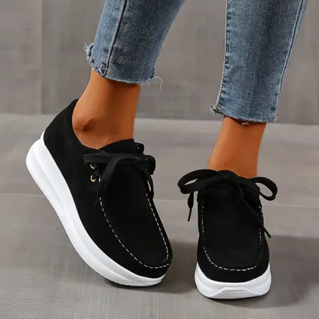 

Women‘s Faux Leather Platform Loafers Shoes Lightweight Suede Non-Slip Sneakers Women‘s Footwear
