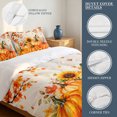 thumbnail image 6 of Queen Size 3 Pieces Duvet Cover Sets Fall Pumpkin Sunflower Maple Leaf Bedding Set,Microfiber Soft Comforter Cover with Pillow Shams,Luxury Quilt Covers for Bedroom Thanksgiving Theme Retro Linen, 6 of 9