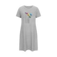 thumbnail image 3 of Chemise de Nuit à Manches Courtes pour Femmes Grande Taille, Robe de Nuit Col Rond Douce et Confortable avec Imprimé Poitrine, Chemise de Nuit Décontractée pour Dormir, Chemise de Nuit Coupe Décontractée pour la Maison, 3 of 5