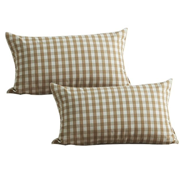 Housse de Coussin Moderne : 2 Pcs Housse de Coussin à Carreaux Rayés pour Canapé