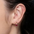 thumbnail image 3 of ANGARA Natural Heart Shaped Ruby Ribbon Earrings with Diamond in 925 Sterling Silver for Women (Size-4mm) | July Birthstone, Birthday, Anniversary, Jewelry Gift for Women | Natural Ruby Earrings, 3 of 8