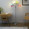 Mainstays 5 Light Floor Lamp, Silver Color with Multi Color Shades Made of Metal - image 6 of 6