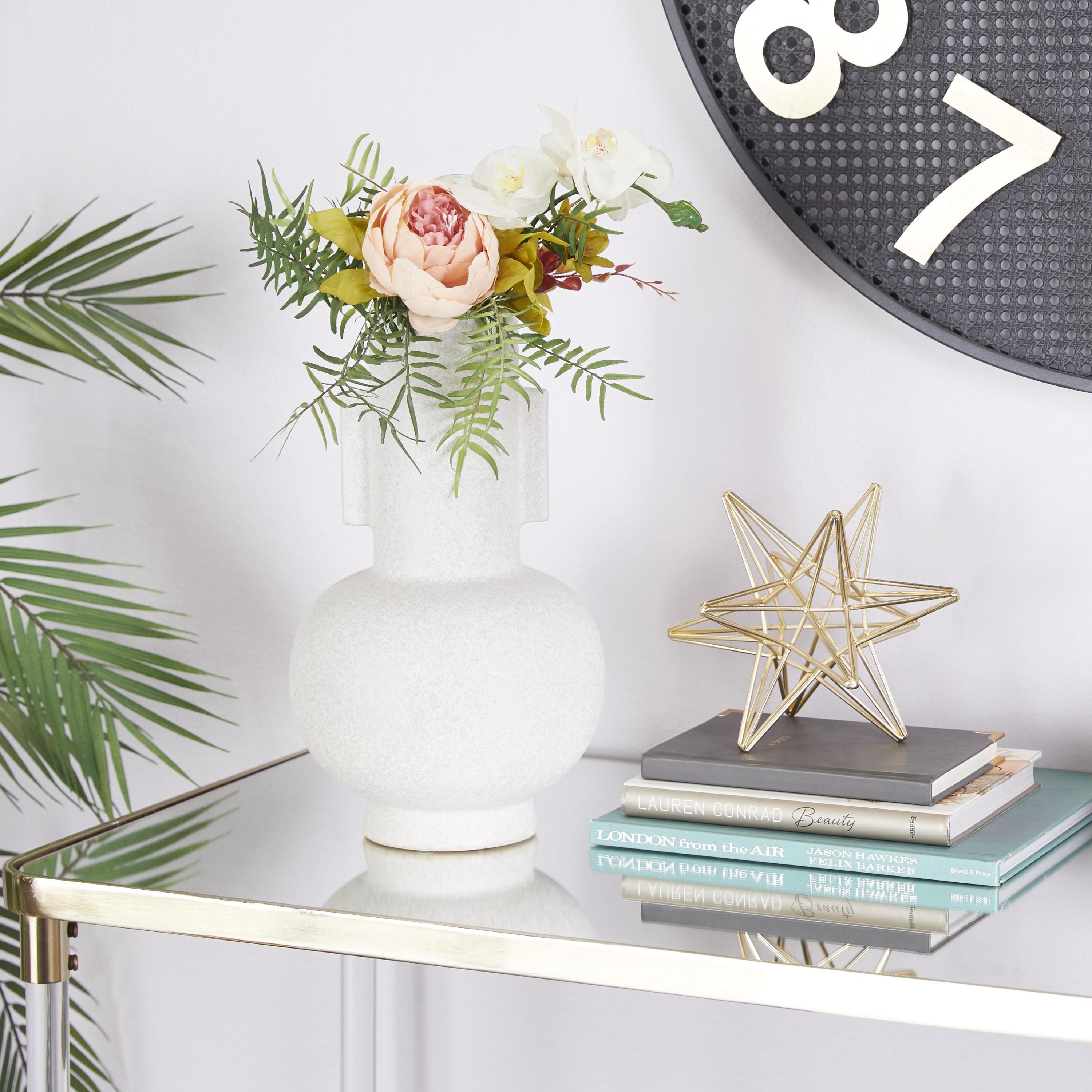 CosmoLiving by Cosmopolitan 15" Handmade White Ceramic Vase