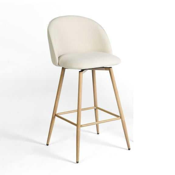 Homy Casa 26" Counter Height Bar Stools Set of 1, Swivel Stools for Kitchen Island, Beige